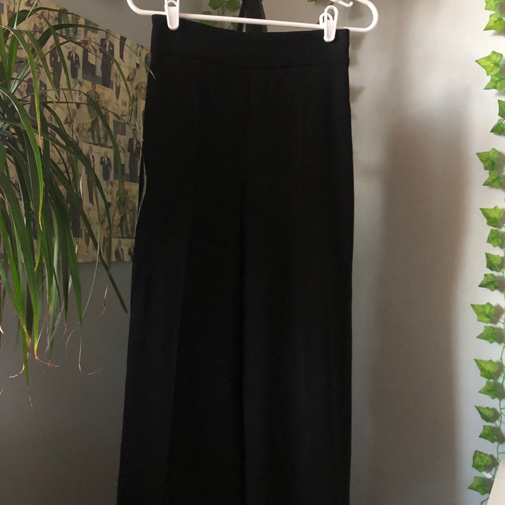Zara Wide Leg High Waist Black Pants